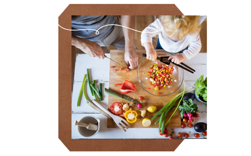 a person cutting vegetables